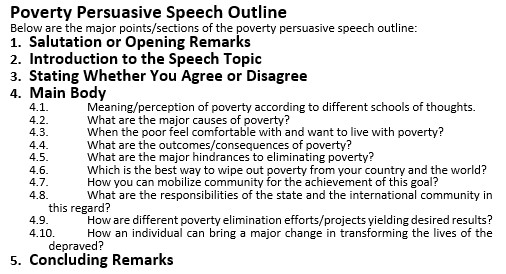 persuasive speech topics about poverty