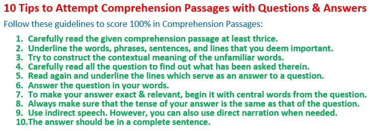 10 Tips, 25 Comprehension Passages with Answers