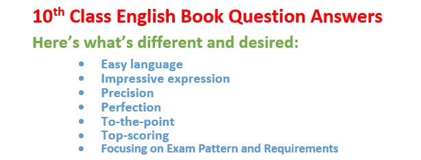 10th class English book question answers notes
