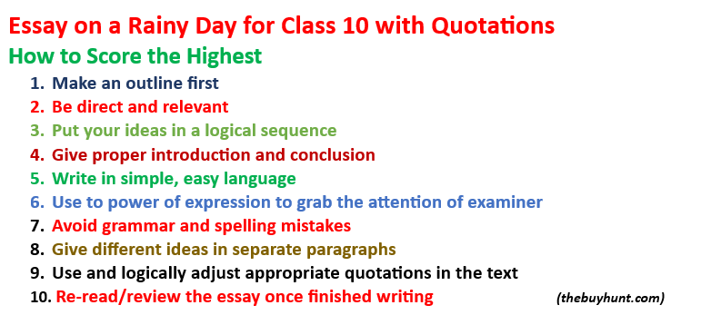 rainy day essay for 10th class with quotations